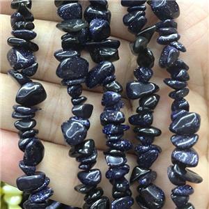 Blue Sandstone Chip Beads Freeform, approx 5-8mm, 32inch length