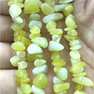 Lemon Jade Chip Beads Freeform, approx 5-8mm, 32inch length