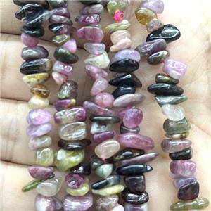 Multicolor Tourmaline Beads Chip Freeform, approx 5-8mm, 32inch length