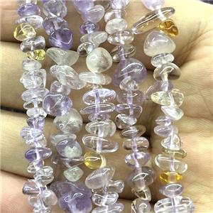 Ametrine Beads Chip Freeform, approx 5-8mm, 32inch length