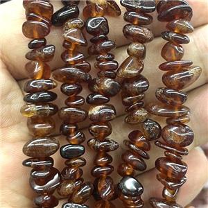 Orange Garnet Chip Beads Freeform, approx 5-8mm, 32inch length