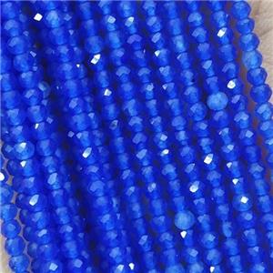 DeepBlue Cat Eye Glass Beads Faceted Round, approx 2mm dia