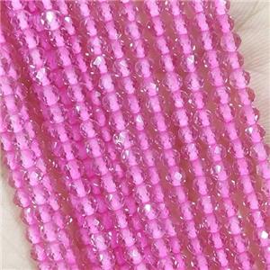 Pink Crystal Glass Beads Faceted Round, approx 3mm dia