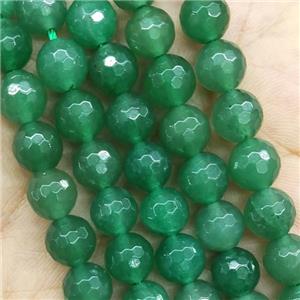 Green Aventurine Beads Faceted Round, approx 8mm dia