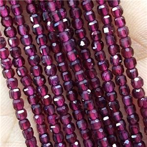 Natural Garnet Cube Beads, approx 2.5mm