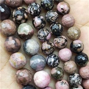 Pink Rhodonite Beads Faceted Round, approx 6mm dia