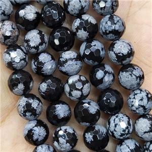 Snowflake Jasper Beads Faceted Round, approx 10mm dia