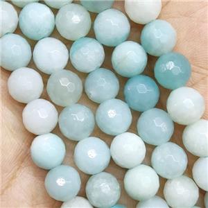 Blue Amazonite Beads Faceted Round, approx 8mm dia