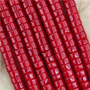 Red Dye Jade Heishi Beads, approx 4mm