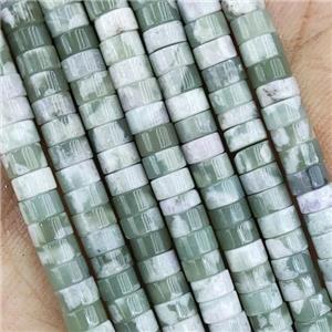 Green Zebradorite Feldspar Heishi Beads, approx 4mm