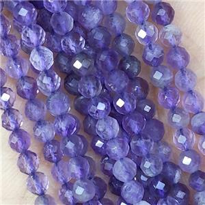 Natural Amethyst Beads Purple Faceted Round, approx 3mm dia