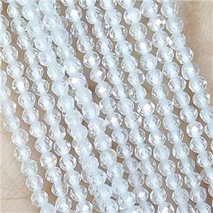 Clear Quartz Beads Tiny Faceted Round, approx 3mm dia