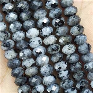 Black Labradorite Beads Faceted Rondelle, approx 4x6mm