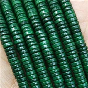 DarkGreen Oxidative Agate Heishi Beads, approx 4mm