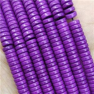 Purple Oxidative Agate Heishi Beads, approx 4mm