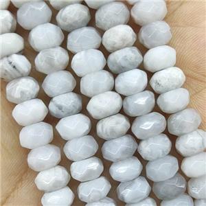 White Crazy Agate Beads Faceted Rondelle, approx 5x8mm