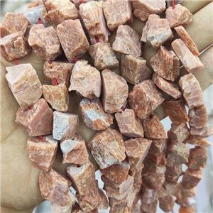 Peach Sunstone Nugget Beads Freeform Rough, approx 10-18mm