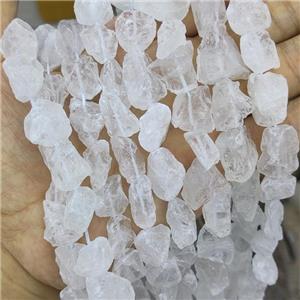 White Crystal Quartz Nugget Beads Freeform Rough, approx 10-18mm