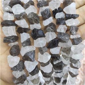 Clear Quartz And Smoky Quartz Nugget Beads Freeform Rough, approx 10-18mm