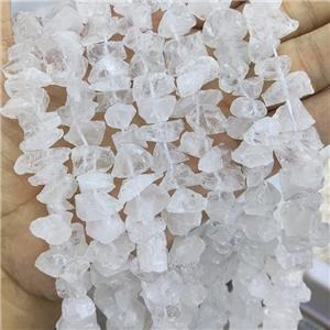 White Crystal Quartz Nugget Beads Freeform Rough, approx 10-18mm