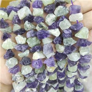 Amethyst And Lemon Quartz Nugget Beads Freeform Rough, approx 10-18mm