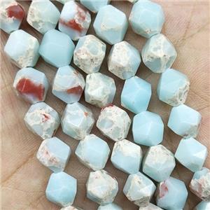 Synthetic Snakeskin Jasper Beads Blue Starcut Round, approx 5-6mm