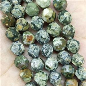 Green Rhyolite Beads Cut Round, approx 5-6mm