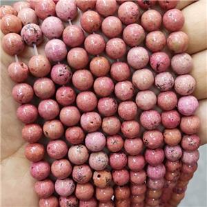 Pink Jasper Beads Smooth Round Dye, approx 8mm dia