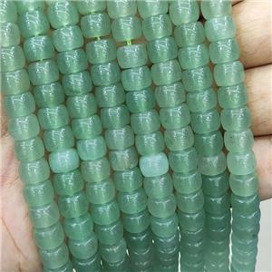 Green Aventurine Drum Beads, approx 6x8mm