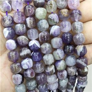 Dogtooth Amethyst Drum Beads B-Grade, approx 9x10mm