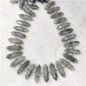 Labradorite Beads Bullet, approx 8-32mm