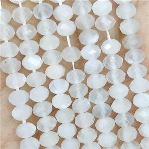 Natural White Moonstone Beads A-Grade Faceted Rondelle, approx 5.6-6mm