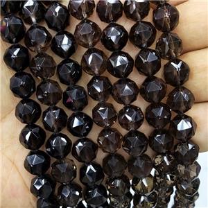 Natural Smoky Quartz Beads Cut Round, approx 8mm