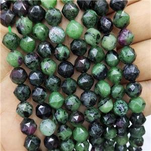 Natural Ruby Zoisite Beads Green Cut Round, approx 8mm