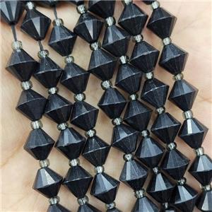 Black Shungite Beads Bicone, approx 8mm