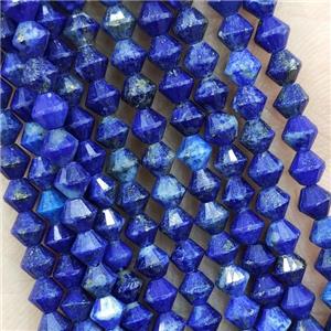 Natural Lapis Lazuli Bicone Beads Blue Tiny, approx 4mm