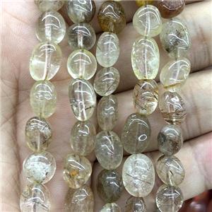 Natural Gold Rutilated Quartz Chip Beads Freeform, approx 6-9mm