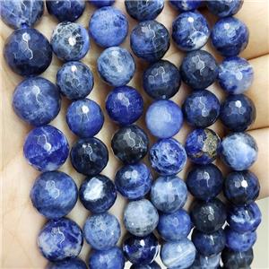 Natural Blue Sodalite Beads Faceted Round, approx 12mm dia