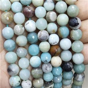 Amazonite Beads Multicolor Faceted Round, approx 6mm dia