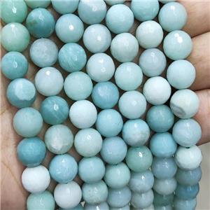 Blue Amazonite Beads Faceted Round, approx 6mm dia