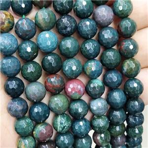 Green Chook Bloodstone Beads Faceted Round, approx 4mm dia