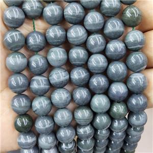 Gray Agate Beads Dye Stripe Smooth Round, approx 10mm dia