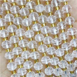 Natural Clear Quartz Beads Cut Rondelle, approx 5-6mm