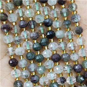 Natural Chlorite Quartz Beads Green Cut Rondelle, approx 5-6mm