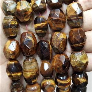 Natural Tiger Eye Stone Nugget Beads Freeform Faceted, approx 12-16mm