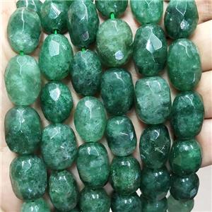 Natural Green Strawberry Quartz Nugget Beads Freeform Faceted, approx 12-16mm