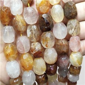 Natural Yellow Hematoid Quartz Nugget Beads Freeform Faceted, approx 12-16mm