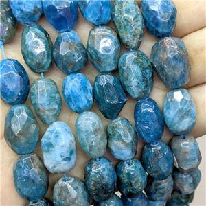 Natural Blue Apatite Nugget Beads Freeform Faceted, approx 12-16mm