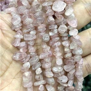 Natural Madagascar Rose Quartz Beads Chip Freeform, approx 5-8mm, 32inch length