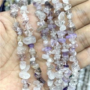 Purple Phantom Quartz Chips Beads Freeform, approx 5-8mm, 32inch length